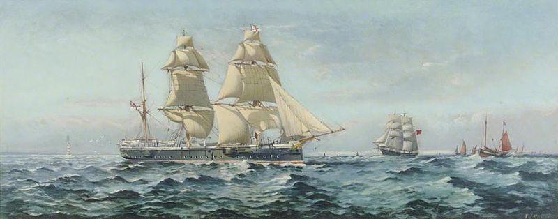 Henry J Morgan HMS 'Comus' oil painting picture